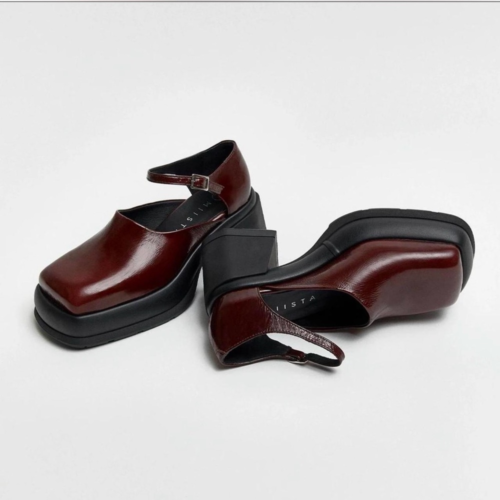Miista E8 Coral Mary Janes in Burgundy / New Brown - Picture 2 of 10